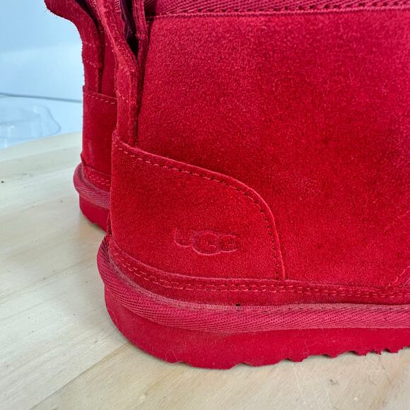 UGG Girls Winter Boots Size 12 Red Lace Up Zip Up Suede Outdoor Holidays - Picture 5 of 13